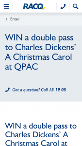 RACQ – Win a Double Pass Each to See Charles Dickens’ Unforgettable Tale a Christmas Carol (prize valued at $118)