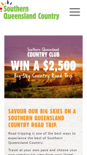 Southern Queensland Country Tourism – Win a $2500 Big Sky Country Road Trip (prize valued at $2,500)