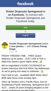 Tender Disposals Springwood – Selected at Random on Wednesday 10th October..only Rule