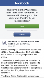 The Royal East Perth – Win a Double Pass to Every Match