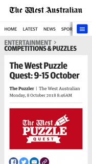 The West Puzzle Quest 9 – Competition (prize valued at $1,000)