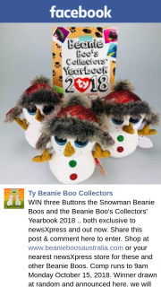 Ty beanie boo collectors – Win Three Buttons The Snowman Beanie Boos and The Beanie Boo’s Collectors’ Yearbook 2018 .. Both Exclusive to Newsxpress and Out Now