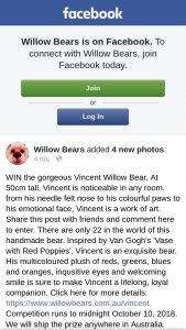 Willow Bears – Win The Gorgeous Vincent Willow Bear