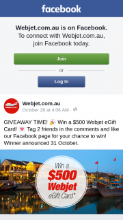 Win a $500 Webjet Egift Card (prize valued at $500)