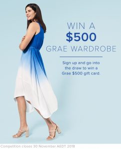 Suzannegrae – Win a major prize of a $500 Grae gift card OR 1 of 5 runners-up prizes of a $100 gift card each