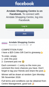 Arndale Shopping Centre – Will Be (prize valued at $25)
