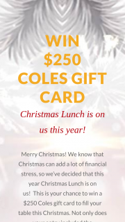 Dollars With Sense – Win a $250 Coles Gift Card to Fill Your Table this Christmas (prize valued at $250)