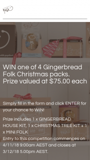 Gingerbread Folk – Win One of 4 Gingerbread Folk Christmas Packs (prize valued at $75)