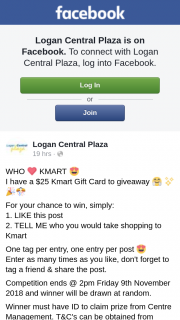 Logan Central Plaza – Win a $25 Kmart Gift Card