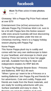 Mum to Five – Win a Peppa Pig Prize Pack Valued at Over $75
