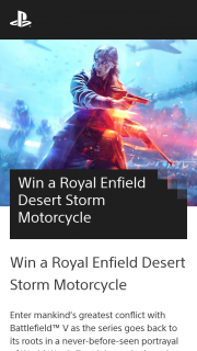 Playststion – Win a Royal Enfield Desert Storm Motorcycle (prize valued at $9,690)