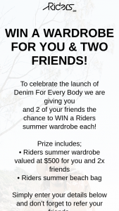 Riders by Lee – Win a Wardrobe for You & Two Friends (prize valued at $500)