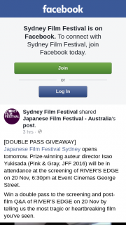 Sydney Film Festival – Win a Double Pass to The Screening and Post-Film Q&a of River’s Edge on 20 Nov By Telling Us The Most Tragic Or HearTBreaking Film You’ve Seen