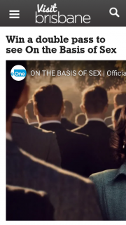 Visit Brisbane – Win a Double Pass to See on The Basis of Sex