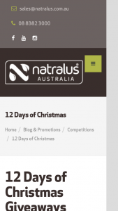 Natralus Australia 12 Days of Xmas – Win a Fantastic Prize Pack Worth Over $40