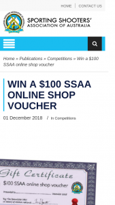 Sporting Shooters Aust – Win a $100 Ssaa Online Shop Voucher (prize valued at $100)