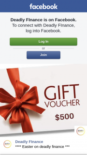Deadly FInance – Win a $500 Westfield Shopping Voucher (prize valued at $500)