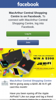 MacArthur Central – a $200 Jb Hi-Fi Gift Card this Month (prize valued at $200)