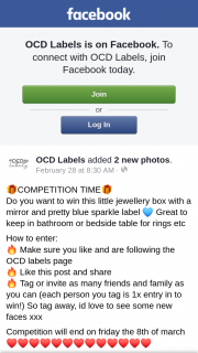OCD Labels – Win this Little Jewellery Box With a Mirror and Pretty Blue Sparkle Label