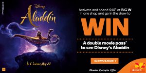 Woolworths Rewards – Win 1 of 150 double passes to see Disney’s Aladdin valued at $44 each