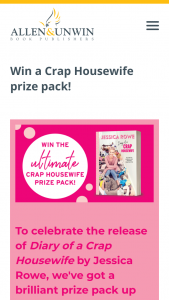 Allen & Unwin – Win a Signed Copy of Diary of a Crap Housewife and a Crap Housewife T-Shirt