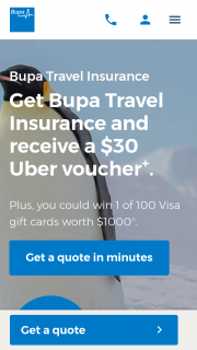 BUPA Travel – Take out travel insurance & – Win a Visa Card for The Value of $1000. (prize valued at $30)
