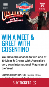 Dreamworld – Win a Meet & Greet With Cosentino