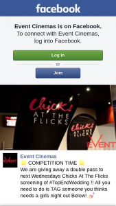 Event Cinemas Australia Fair – a Double Pass to Next Wednesdays Chicks at The Flicks Screening of #topendwedding