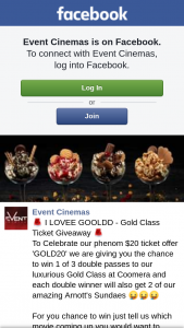 Event Cinemas Coomera – Win 1 of 3 Double Passes to Our Luxurious Gold Class at Coomera and Each Double Winner Will Also Get 2 of Our Amazing Arnott’s Sundaes