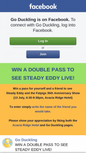 Go Duckling – Win a Double Pass to See Steady Eddy Live