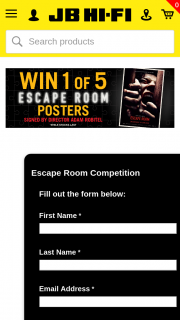 JB HiFi pre-order or purchase Escape Room to – Win 1 of 5 Posters Signed By Director Adam Robitel (prize valued at $500)