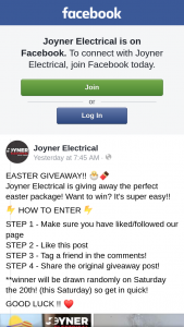 Joyner Electrical – The Perfect Easter Package