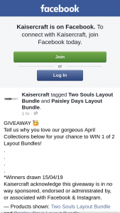 Kaisercraft – Win 1 of 2 Layout Bundles