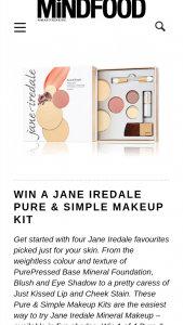 MindFood – Win 1 of 4 Pure & Simple Makeup Kits (prize valued at $60)