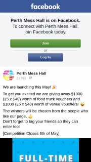 Perth Mess Hall – $1000 (25 X $40) Worth of Food Truck Vouchers and $1000 (25 X $40) Worth of Venue Vouchers (prize valued at $2,000)