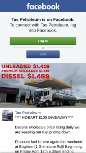 Tas Petroleum – Win $100 Worth of Fuel (prize valued at $100)