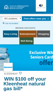 WA Seniors – Win $100 Off Your Kleenheat Natural Gas Bill (prize valued at $100)