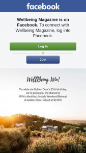 Wellbeing magazine – Win a Healthy Lifestyle Weekend Retreat at Beautiful Golden Door (prize valued at $1,455)