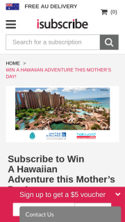 isubscribe – Win a Hawaiian Adventure for Four (prize valued at $15,000)