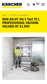 Kaercher – Win an Nt 30/1 Tact Te L Professional Vacuum Valued at $1095 (prize valued at $1,095)