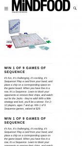 MindFood – Win 1 of 9 Sequence Games (prize valued at $29)