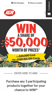 IGA – Win a share of $50,000 including $20,000 cash