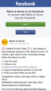 Raine & Horne – Win One of Three $150 Ecards (prize valued at $450)
