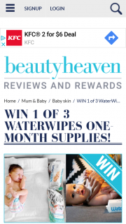Beautyheaven – Win 1 of 3 Waterwipes One Month Supplies