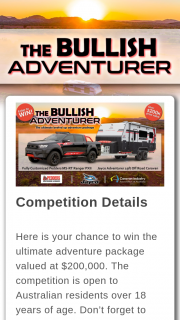 Caravan Towing Guide – The Bullish Adventurer I Would (prize valued at $115,000)