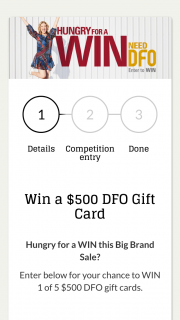 DFO Brisbane – Win a $500 Dfo Gift Card (prize valued at $2,500)