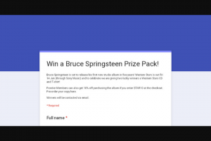 Frontier Touring – Win a Bruce Springsteen Prize Pack