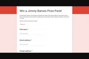 Frontier Touring – Win a Jimmy Barnes Prize Pack