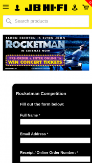 JB HiFi Pre-order Rocketman for a chance to – Win Concert Tickets (prize valued at $990)
