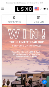 LSKD – Win The Ultimate Road Trip for You and Your Pals (prize valued at $2,499)